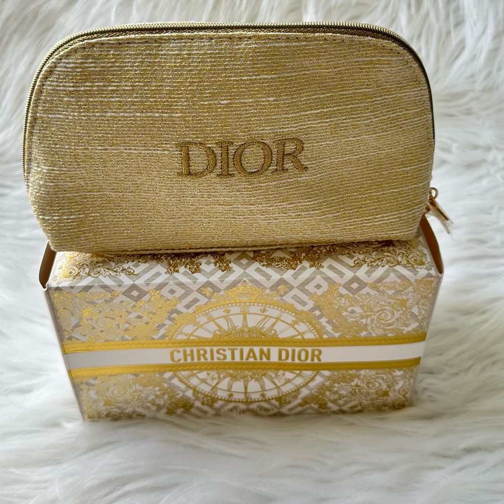 Dior Cream Monogram Interior make up pouch novelty
